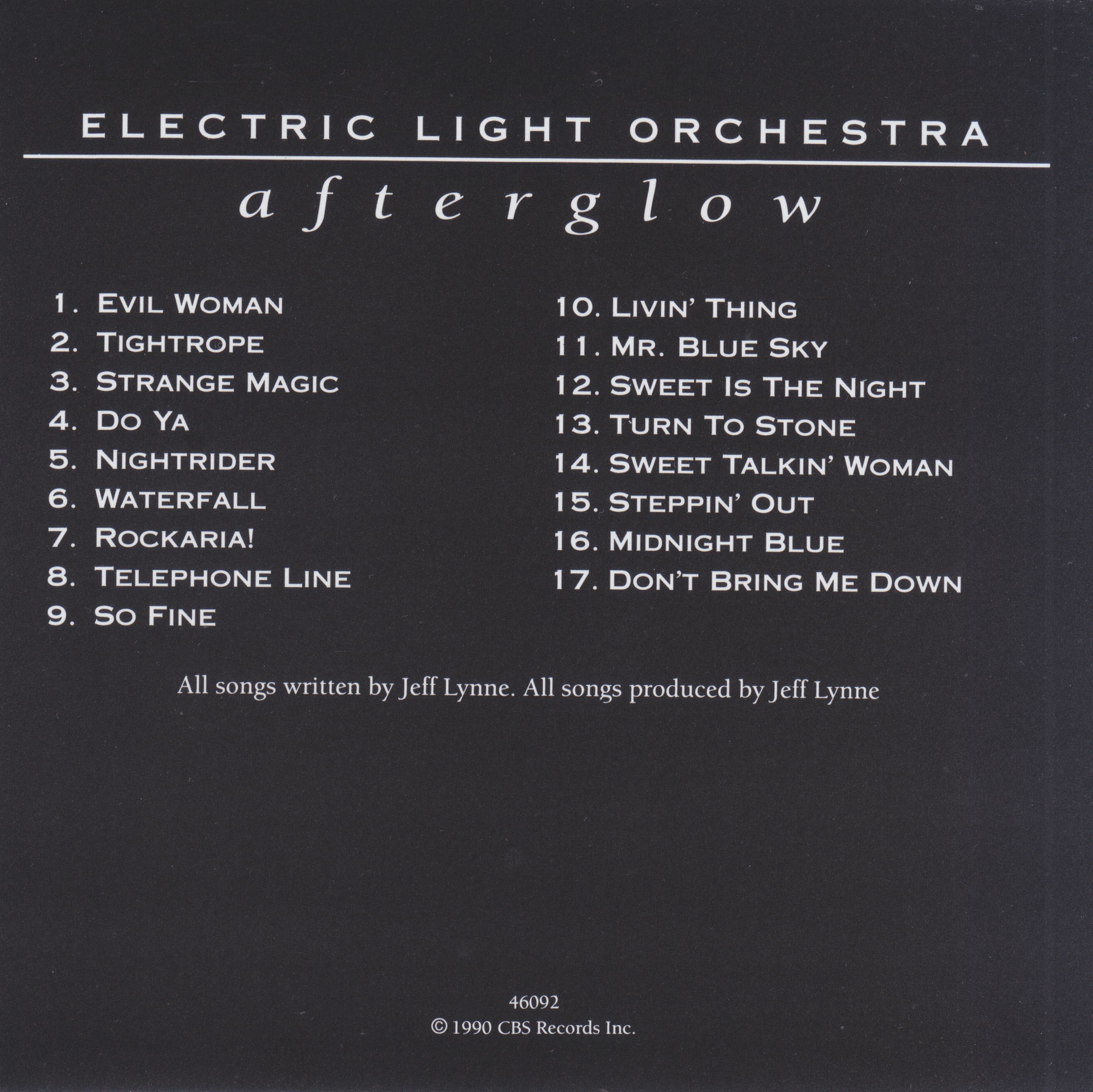 Electric Light Orchestra  Afterglow : Front in2  us